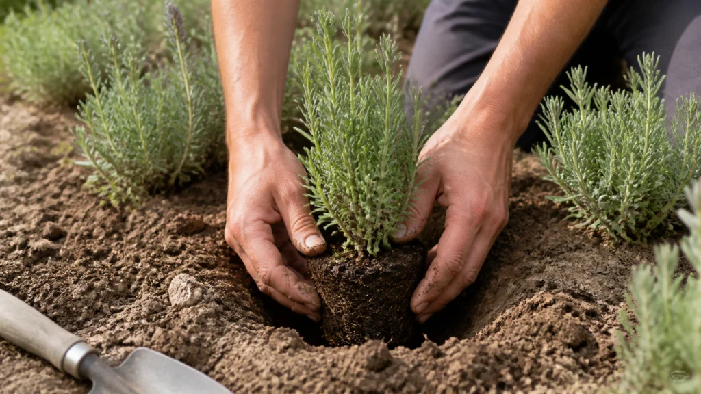 Illustration éditoriale pour l’article « Comment bien planter de la lavande pour un jardin parfumé »