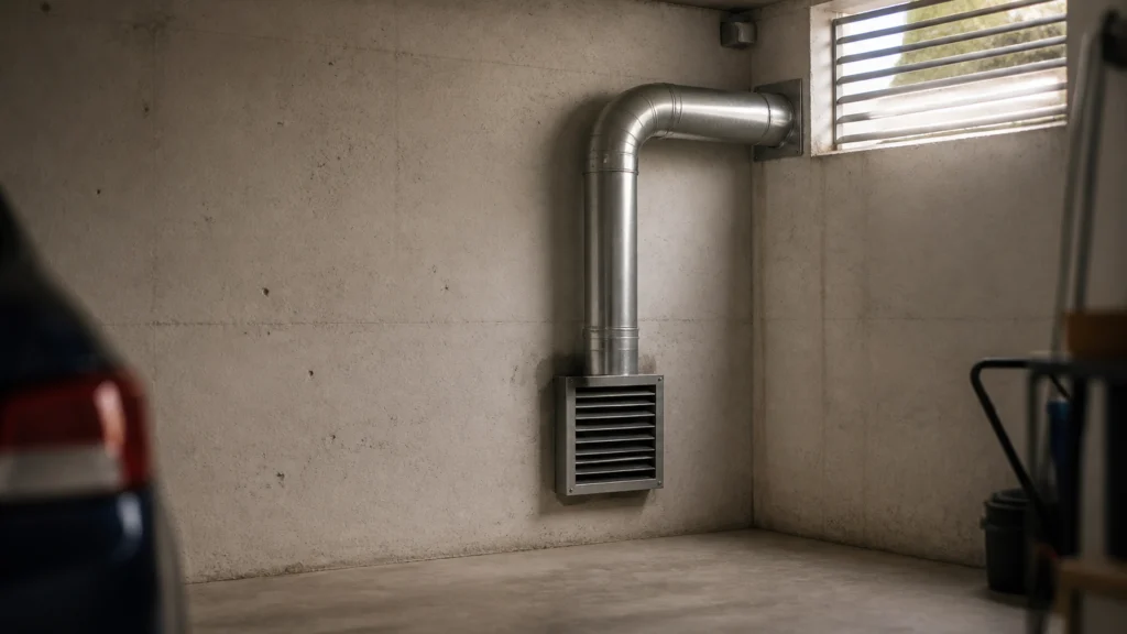 Illustration éditoriale pour l’article « Comment réussir la ventilation de votre garage en sous-sol »
