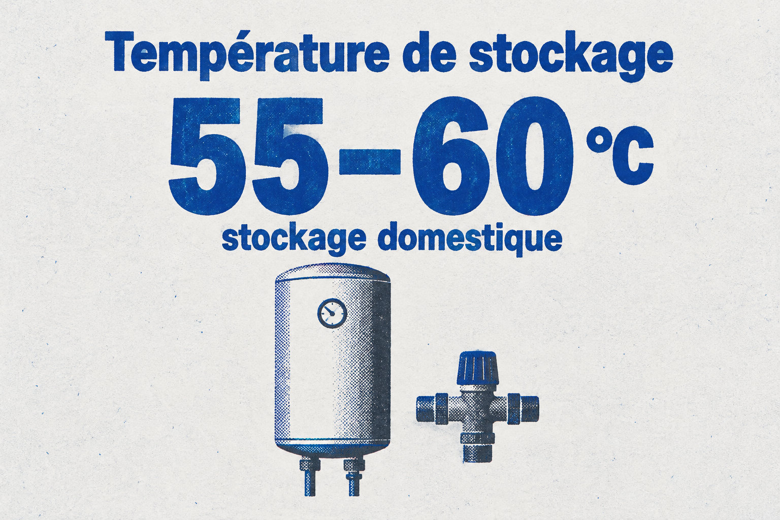 Pour le stockage domestique, un réglage autour de 55 à 60 °C est généralement conseillé.